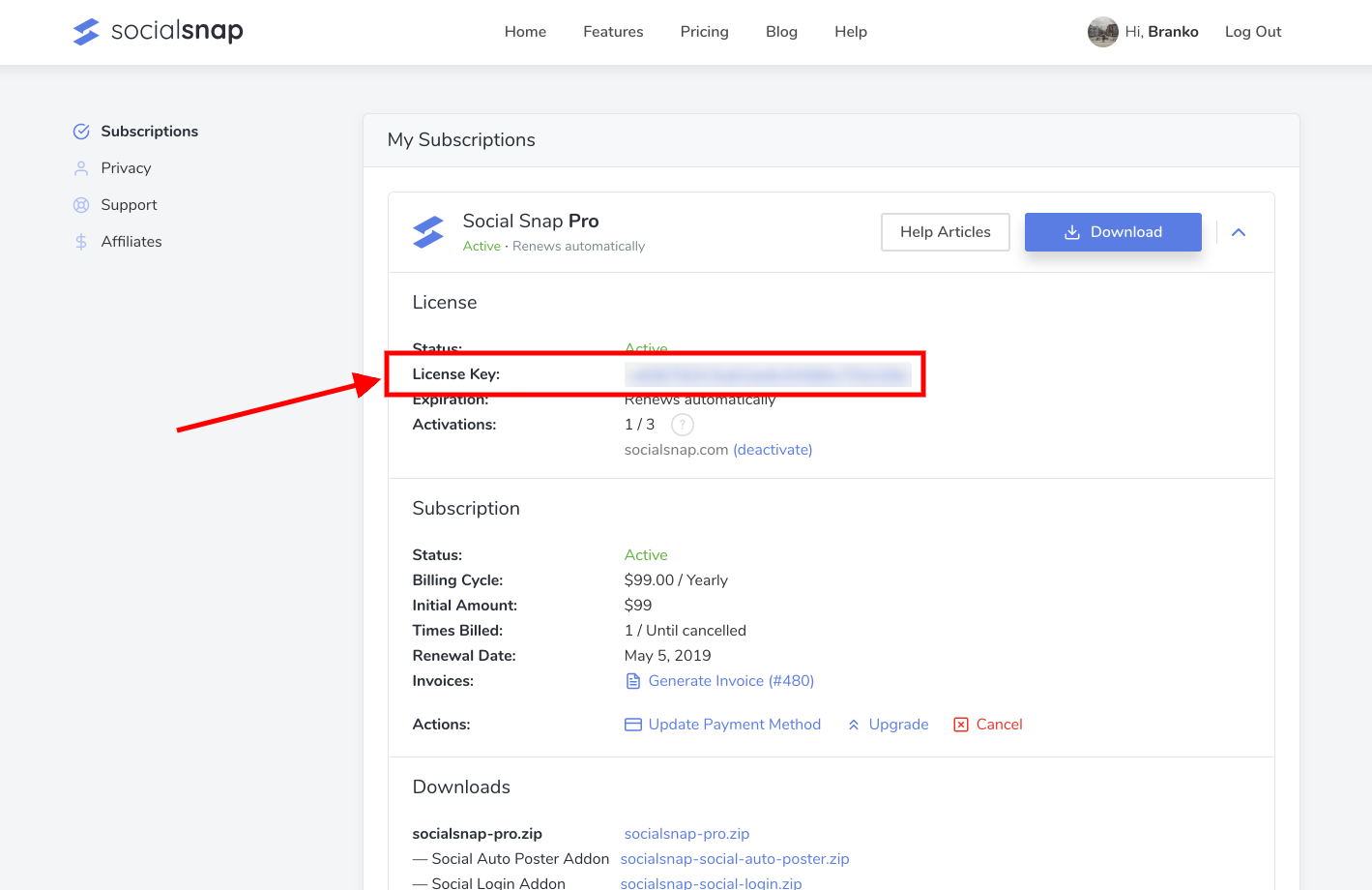 How to Activate your License Social Snap