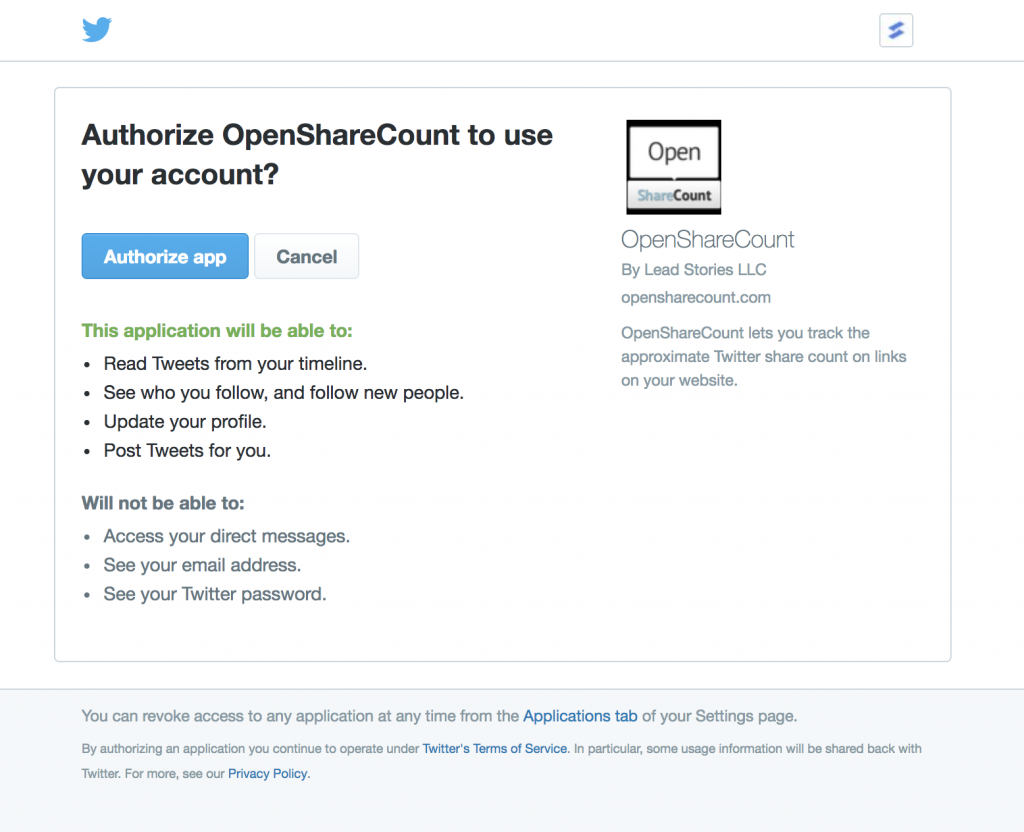 OpenShareCount Authorization